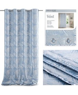 AmeliaHome CURT/AH/VELVET/SILVERLEAVES/Zils/140X245
