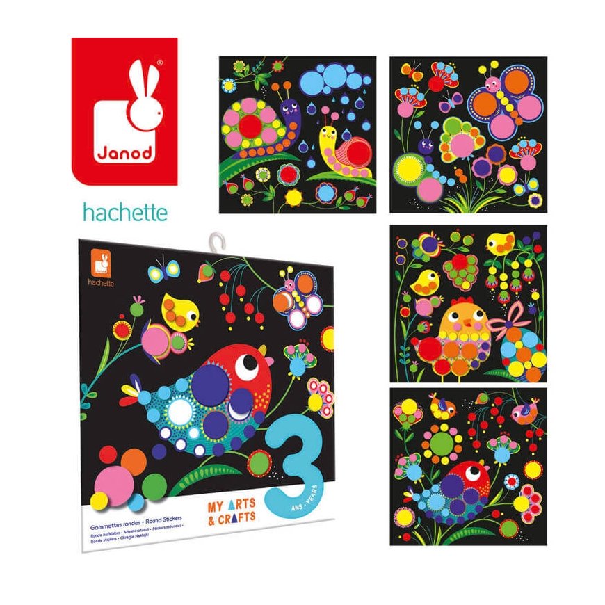 Janod My arts & crafts Round stickers Multi-creative set