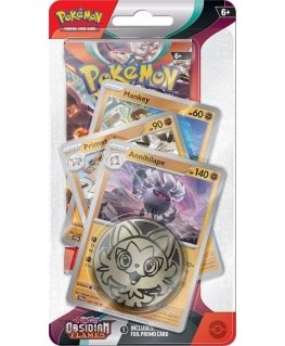 Покемон TCG – Scarlet & Violet 3 Обсидиановые Пламя Премиум Чеклайн Блистер – Манки