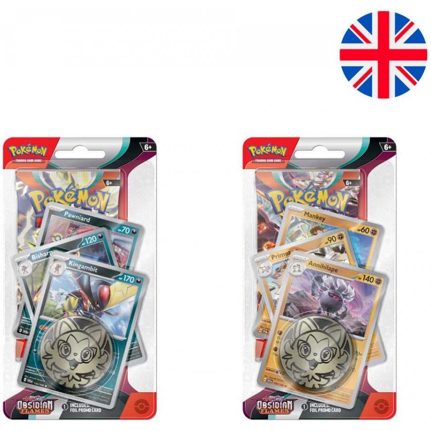Pokemon TCG – Scarlet & Violet 3 Obsidian Flames Booster Premium Checklane Blister – Mankey – 5