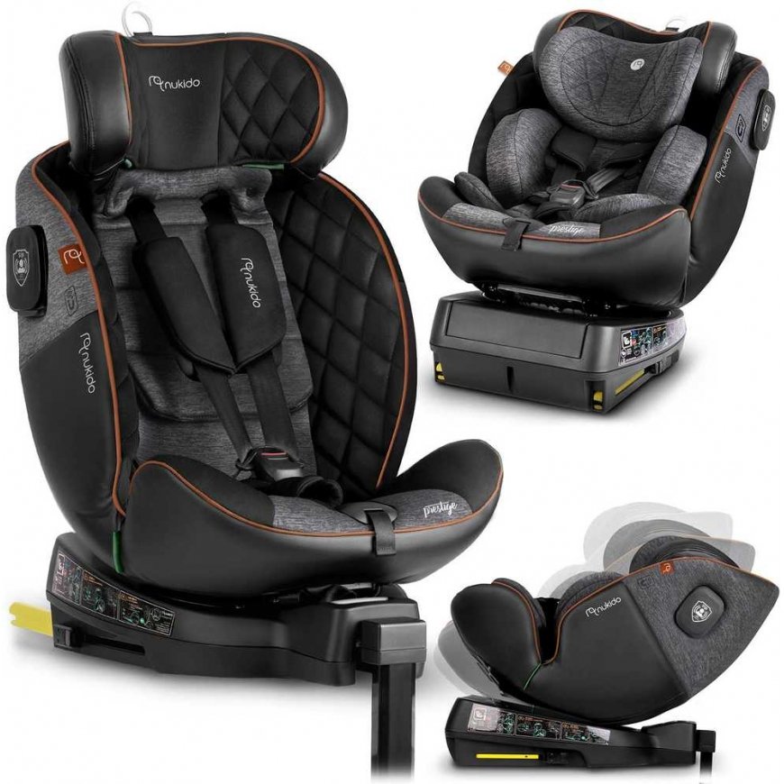 Nukido Prestige Line autokėdutė juoda/pilka 0-36kg ISOFIX