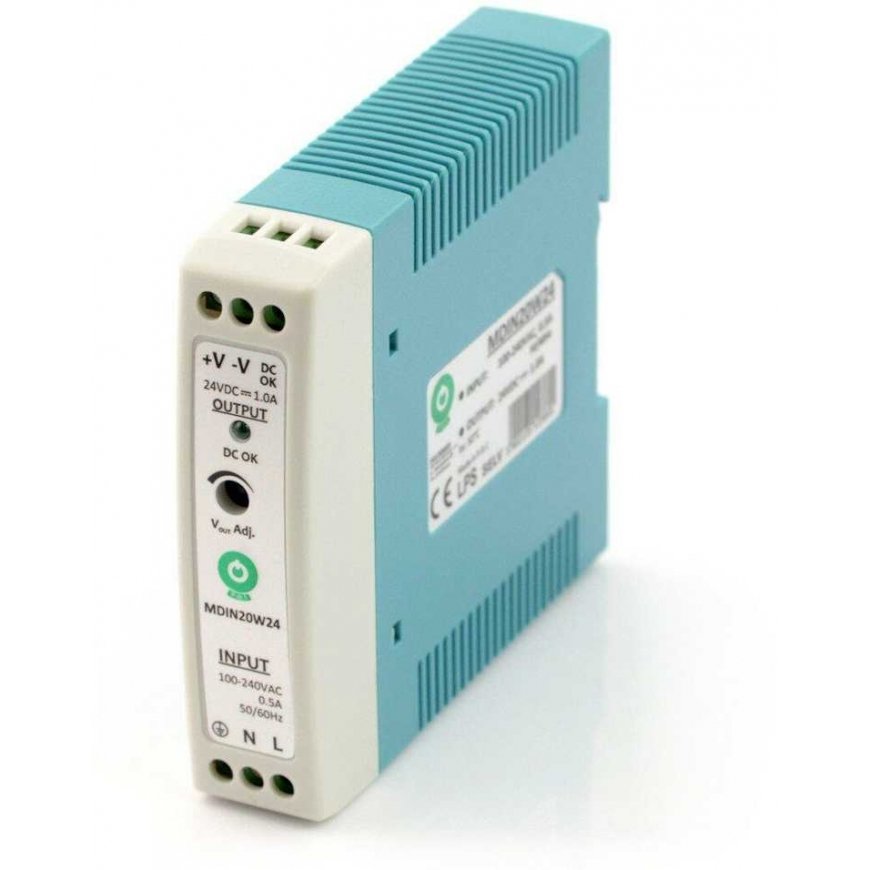 Oem MDIN20W24 maitinimo šaltinis DIN bėgiui - 24V / 1A / 20W