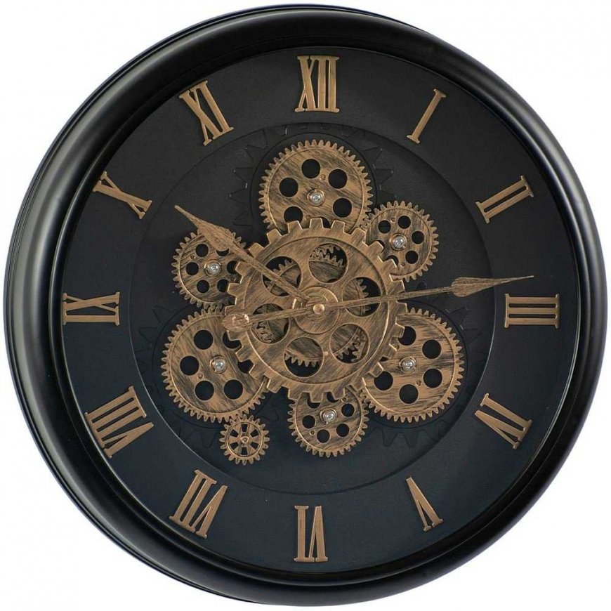 Home Styling Collection Excellent Houseware SIENINIS LAIKRODIS SUKASIS MECHANIZMAS 38CM Black – 2