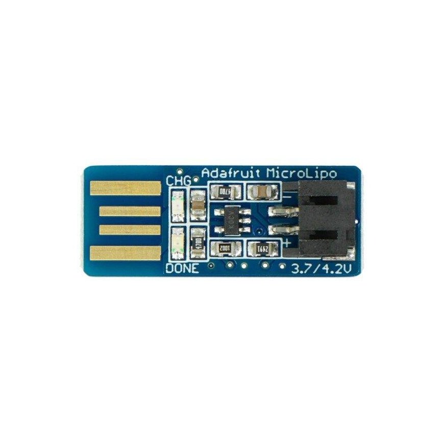 MCP73831, Li-Pol / Li-Ion 1S 3.7V USB įkroviklis Adafruit 1304 – 2