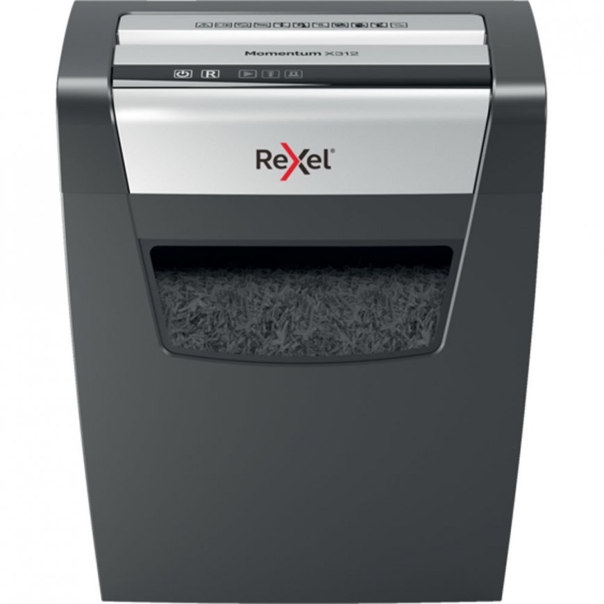 Rexel Momentum X312 papīra smalcinātājs Smalcināšana daļiņās Melns, Pelēks