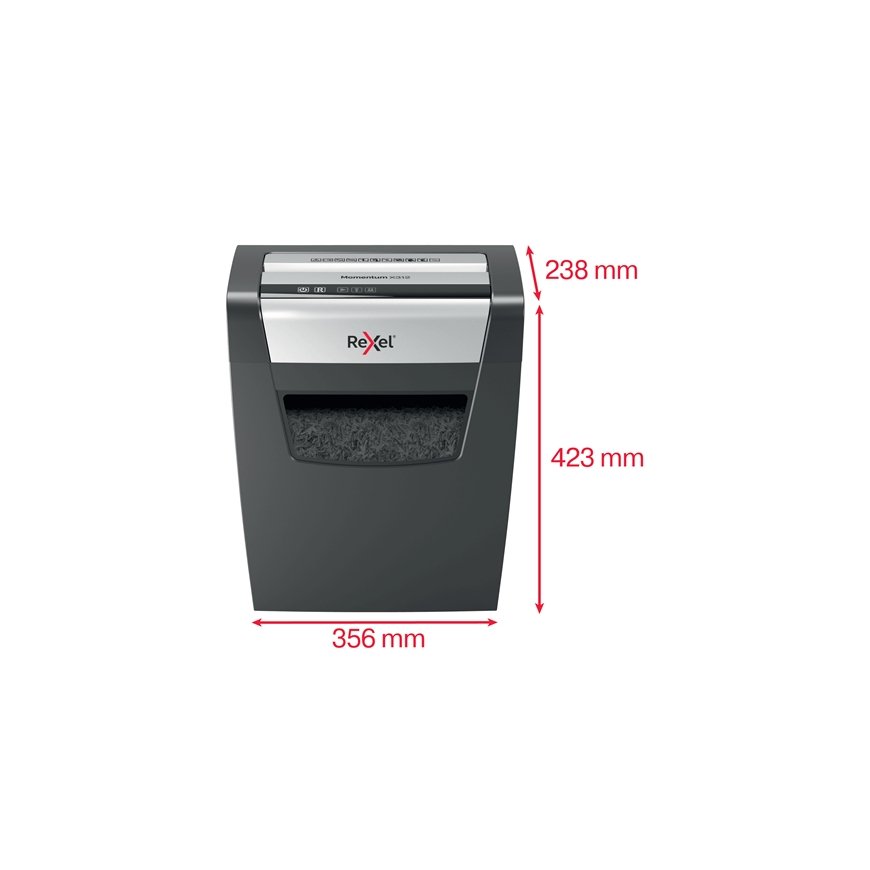 Rexel Momentum X312 papīra smalcinātājs Smalcināšana daļiņās Melns, Pelēks – 3