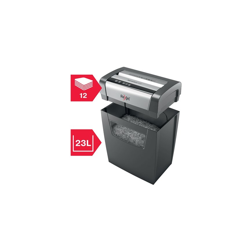 Rexel Momentum X312 papīra smalcinātājs Smalcināšana daļiņās Melns, Pelēks – 4