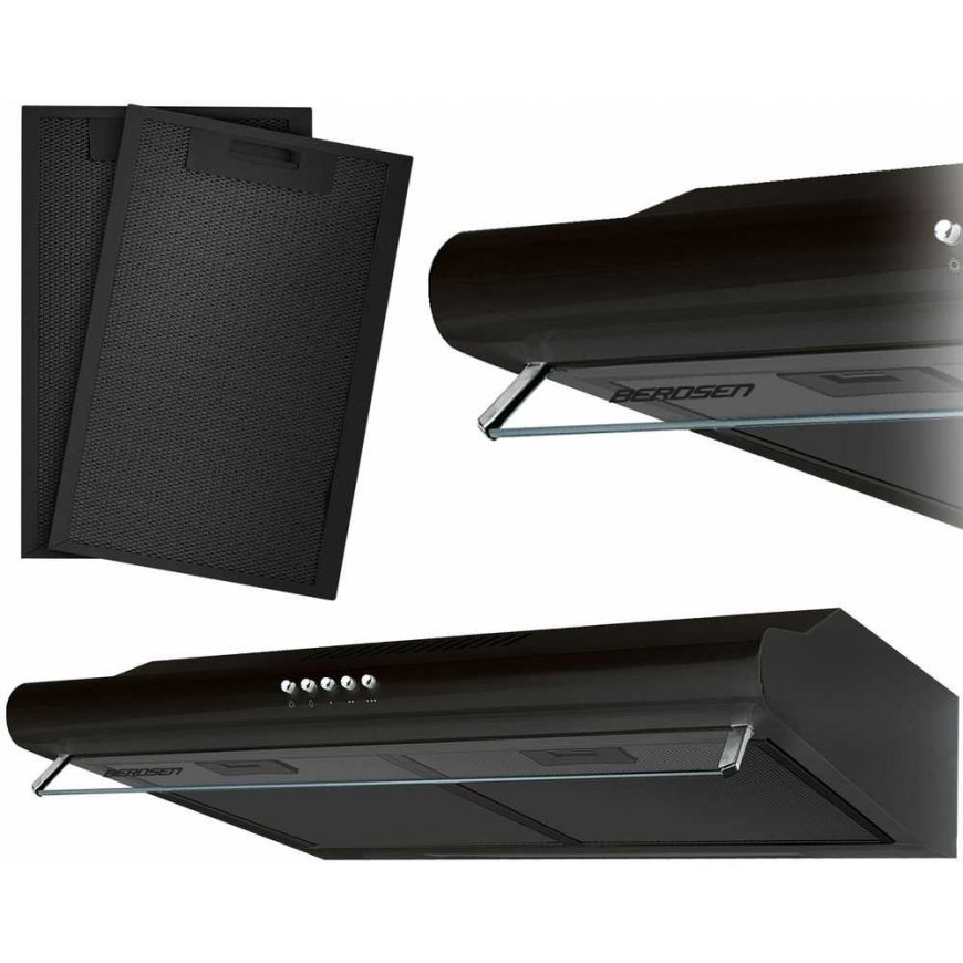 Gartraukis Virtuvinis gaubtas po spintele - 50 cm Berdsen BE-10-A absorberis musta
