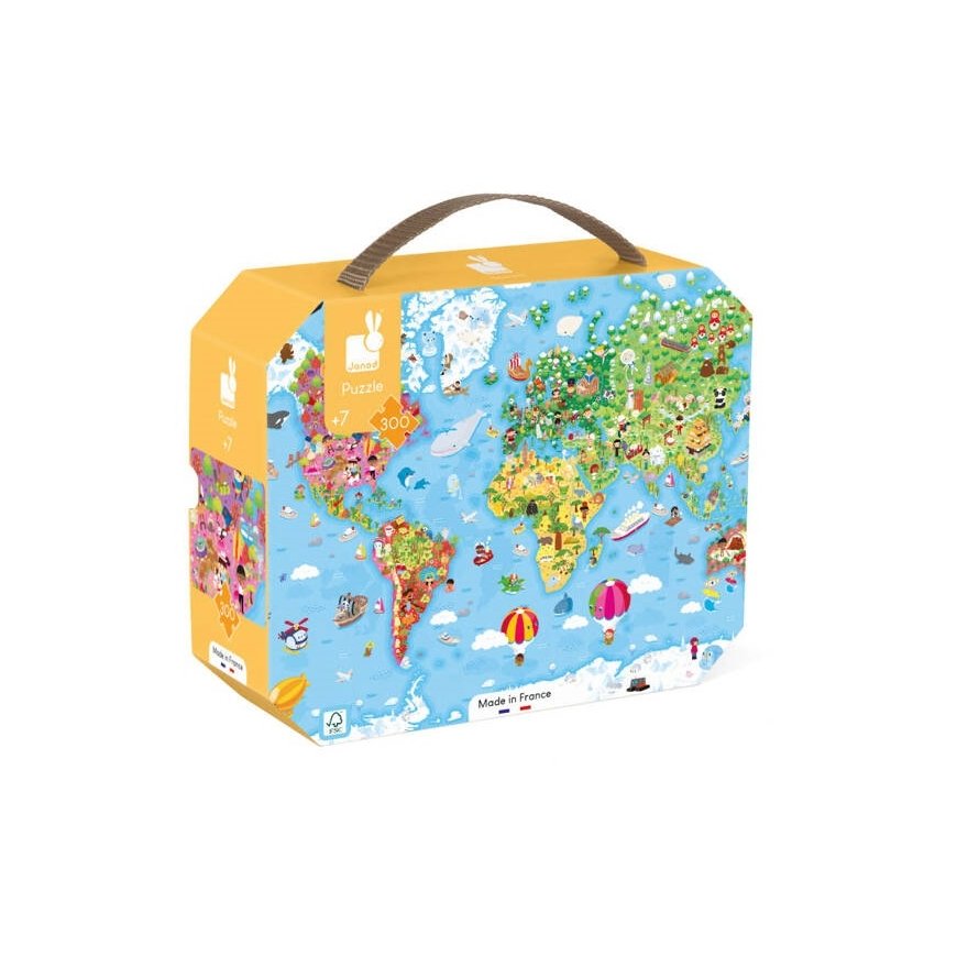 Janod Puzzle Huge World Map in a Suitcase 300 pcs – 2