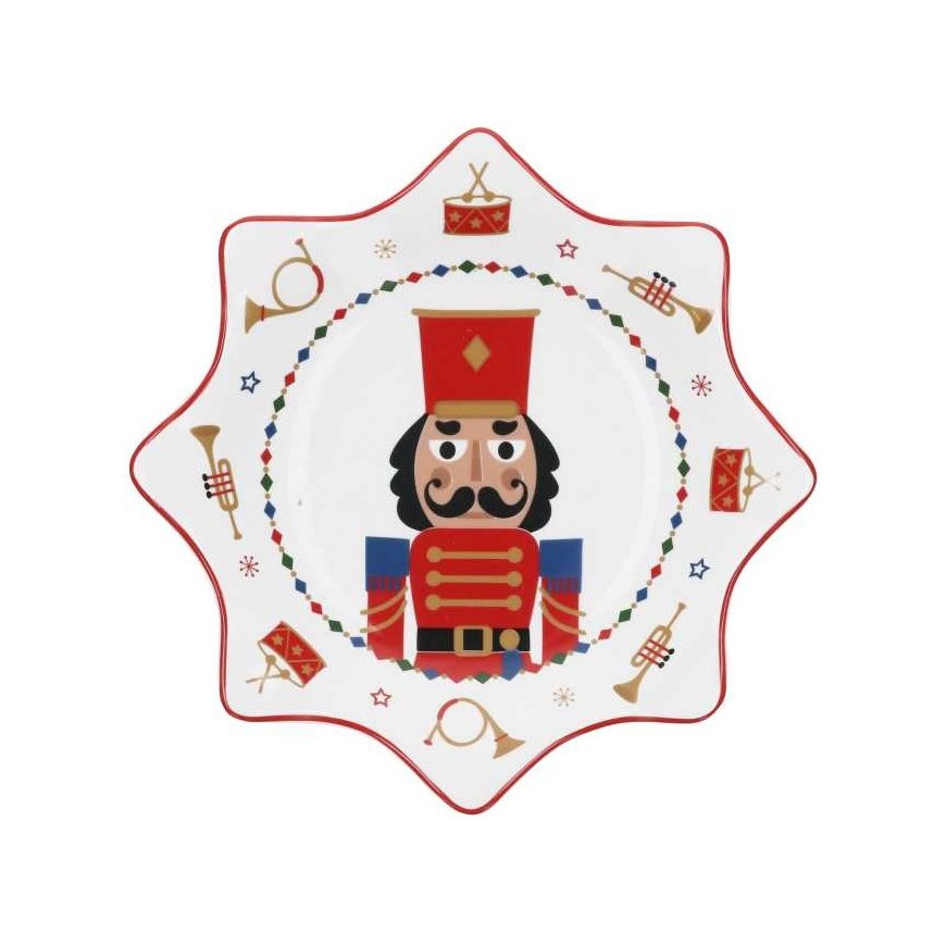ROSE&TULIPS CHRISTMAS GROUP Star-shaped plate 20 cm