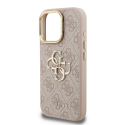 Guess PU 4G Metal Logo Stand Camera Frame kate Apple iPhone 16 Pro roosa värv.