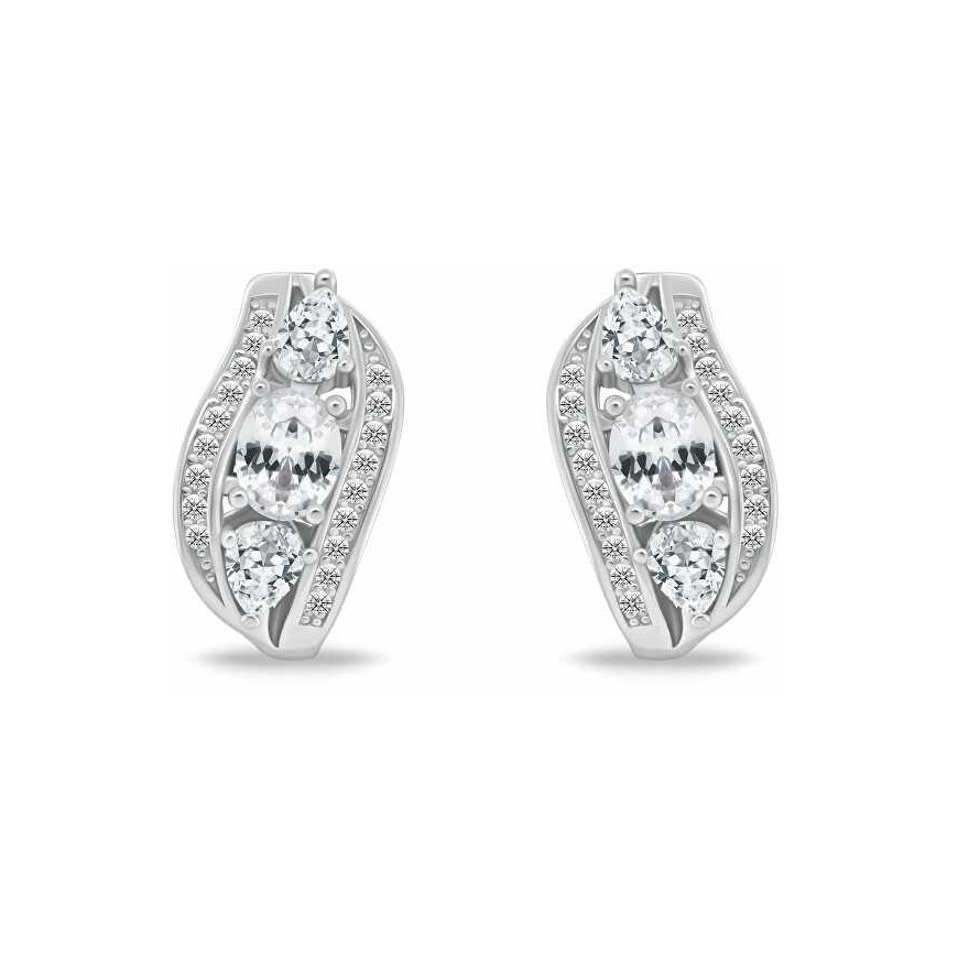 Brilio Silver Luxurious silver earrings with zircons EA1180W – 3