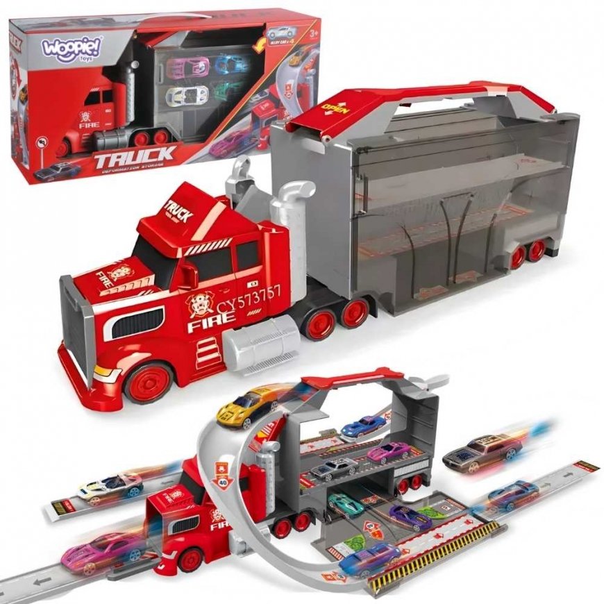 WOOPIE truck trailer garage racing track set