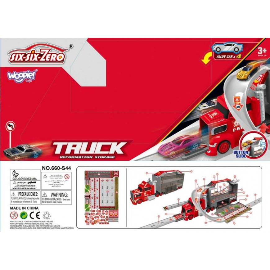 WOOPIE truck trailer garage racing track set – 4