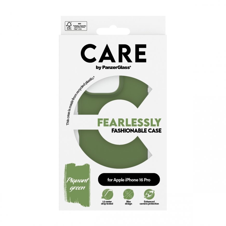 PanzerGlass CARE by ® Fashionable Case Green iPhone 16 Pro – 3