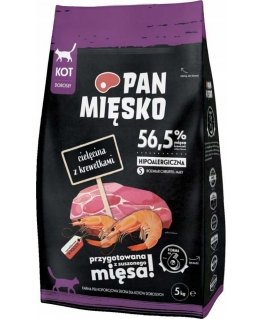 Pan Mięsko sausas kačių ėdalas veršiena su krevetėmis S 1,6kg