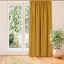 MILANA mustard color curtain, classic, dragon stripe, sheer, 7.5 cm, with tassels, 3 cm chenille fabric, 420x225 HOMEDE MILANA mustard color curtain, classic, dragon stripe, sheer, 7.5 cm, with tassels, 3 cm chenille fabric, 420x225 HOMEDE