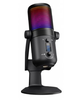 Игровой микрофон Rampage Diyez с сенсорным управлением, RGB, USB-C, черный