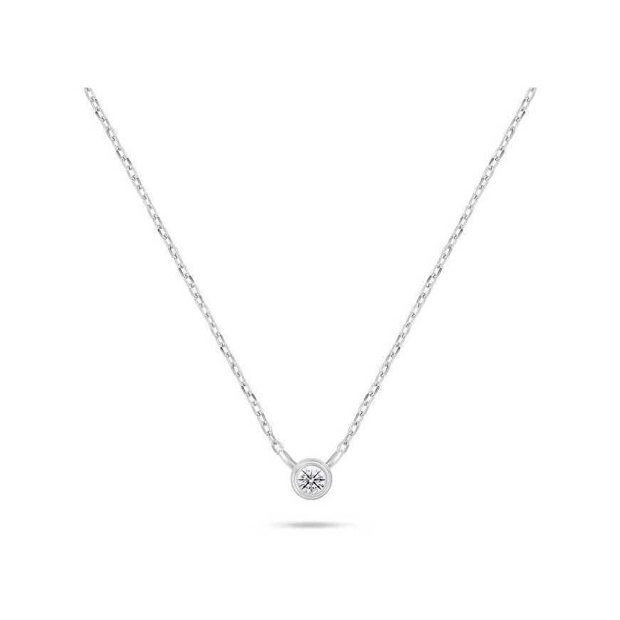 Brilio Silver Modern silver jewelry set with zirconia SET220W (earrings, necklace) – 2