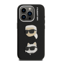 Karl Lagerfeld Grained PU K&CH Heads dėklas skirtas Apple iPhone 15 Pro Max juodos spalvos Karl Lagerfeld Grained PU K&CH Heads dėklas skirtas Apple iPhone 15 Pro Max juodos spalvos