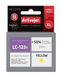 Activejet AB-123YN tindikassett 1 tk Kokkusobiv High (XL) Yield Kollane