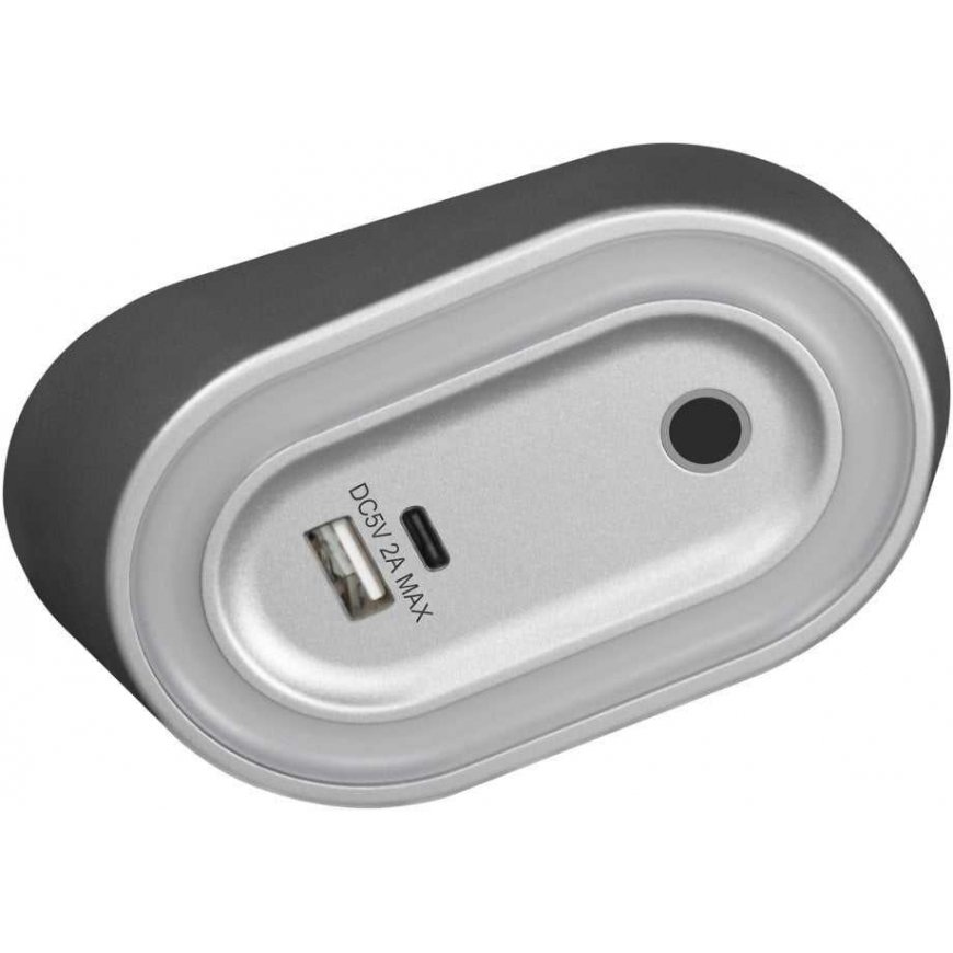 Orno AGRA LED lamp under the cabinet 2.5W, 80lm, 4000K, with a touch switch and USB A+C charging function, gray – 2