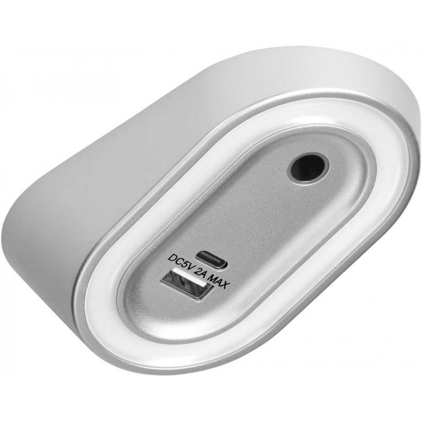 Orno AGRA LED lamp under the cabinet 2.5W, 80lm, 4000K, with a touch switch and USB A+C charging function, gray – 3