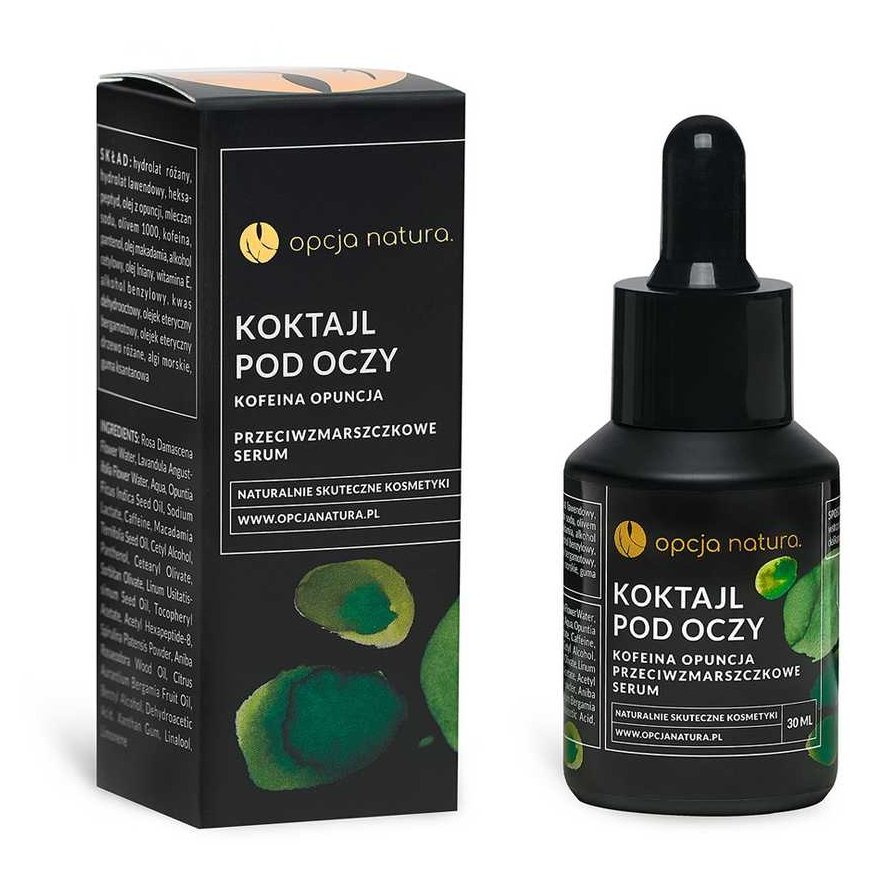 Option Nature Paakių cocktail anti-wrinkle serum with caffeine and prickly pear, 30 ml