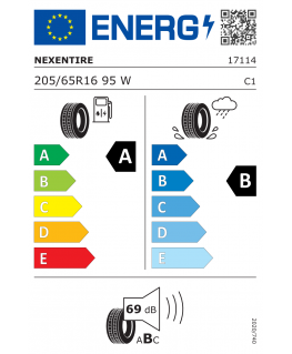 NEXEN N'Fera Sport vasaras pasažieru automašīnu riepa, riteņu pretestība - A, mitrā saķere - B, ārējais troksnis - 69 dB (B), sn