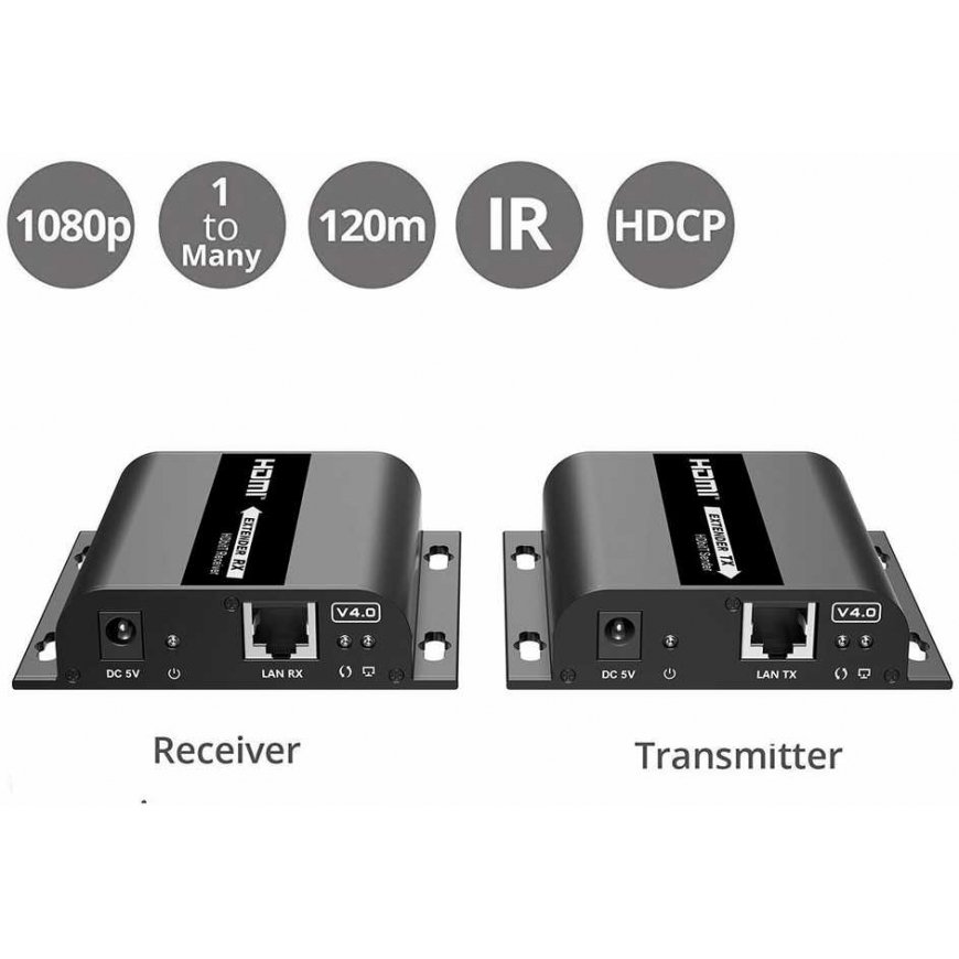 Kabelis PremiumCord HDMI RJ-45, Melns (khext120-1) – 4