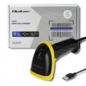 Qoltec 50860 viivakoodinlukija Kannettava viivakoodinlukija 1D Laser musta, Keltainen