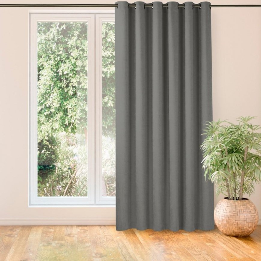 Aizkars MILANA, pelēkā krāsā, klasiskā zelta krāsā, metāla cilpas, šenila, 280x270, HOMEDE – 2