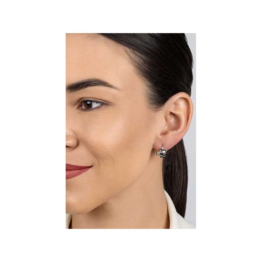 Brilio Silver Hopeiset korvakorut pandat EA1111W – 3