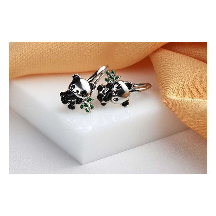 Brilio Silver Hopeiset korvakorut pandat EA1111W – 5