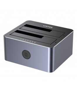 UNITEK Y-3026GY01-EU saugojimo diskų prijungimo stotis USB 3.2 Gen 1 (3.1 Gen 1) Type-B Pilka