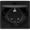 Orno Hermetic electrical socket, IP44, 1x2P+Z (Schuko), black Orno Hermetic electrical socket, IP44, 1x2P+Z (Schuko), black