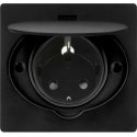 Orno Hermetic electrical socket, IP44, 1x2P+Z (Schuko), black Orno Hermetic electrical socket, IP44, 1x2P+Z (Schuko), black