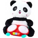 Lean Toys Pliušinis panda su būgnais, talismanas, mielas žaislas, švieselės, garsai Lean Toys Pliušinis panda su būgnais, talismanas, mielas žaislas, švieselės, garsai