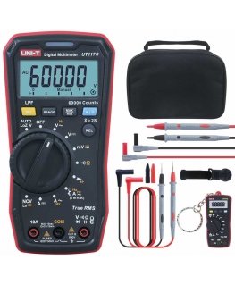 Augstas precizitātes digitālais multimetrs AC/DC 600V AC/DC 10A 50kHz 40MΩ 1000uF LoZ LPF NCV 60000 Patiesā RMS BT, UNI-T