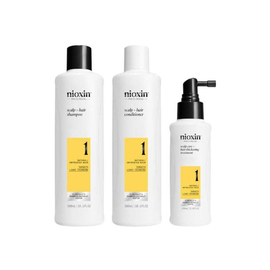 Nioxin System 1 – Kit - Treatment for Natural Hair with Slight Thinning 3 U