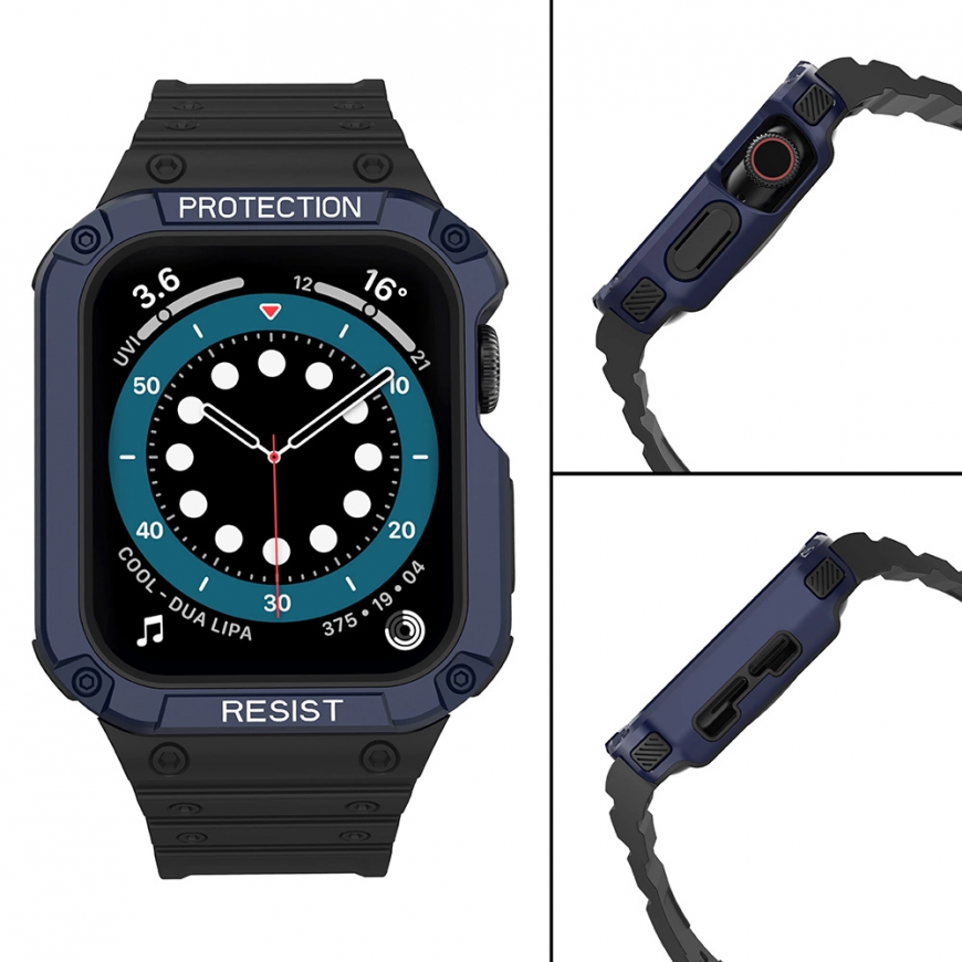 Apple SE/7 Smartwatch silicone Hurtel strap, Black color, 38/40/41mm – 5