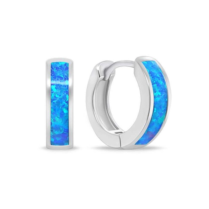 Brilio Silver Silver ring earrings with blue opal EA1047WB