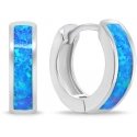 Brilio Silver Silver ring earrings with blue opal EA1047WB Brilio Silver Silver ring earrings with blue opal EA1047WB