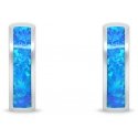 Brilio Silver Silver ring earrings with blue opal EA1047WB Brilio Silver Silver ring earrings with blue opal EA1047WB