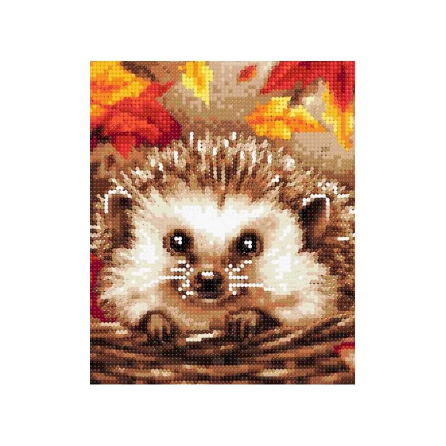 Beldizart Deimantų tapyba su porėmiu Ežiukas grybuose 30x40 cm VA813 – 5