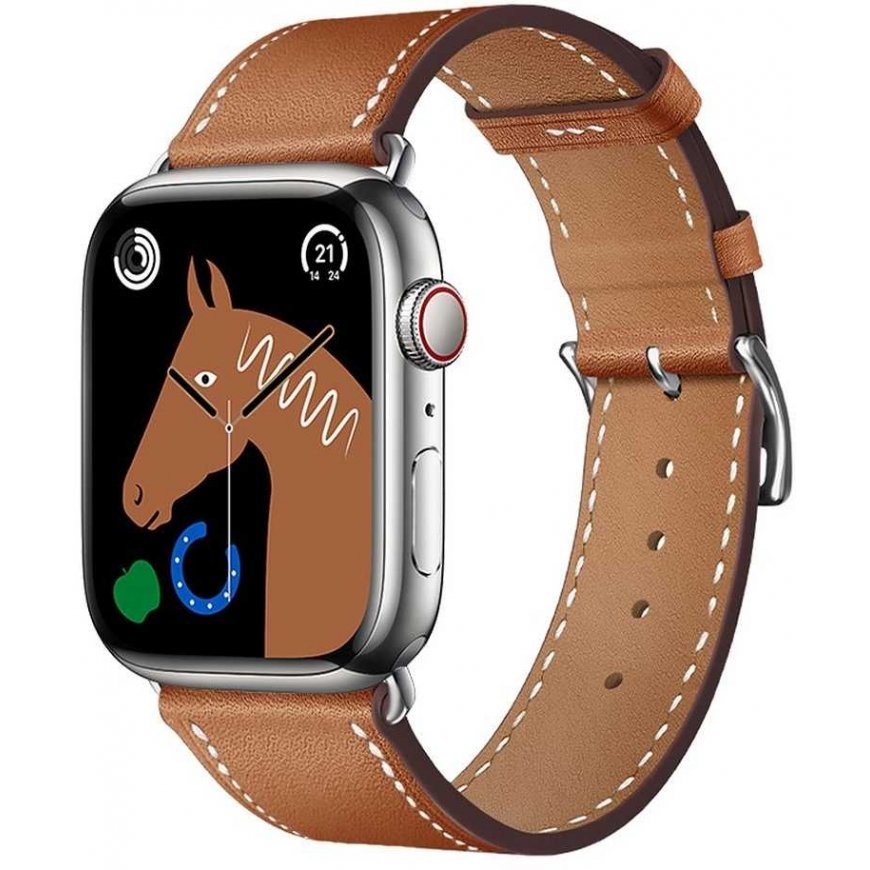 „Apple Watch“ dirželis Forcell F-Design FA20 skylučių dirbtinės odos 38/40/41 mm rudas