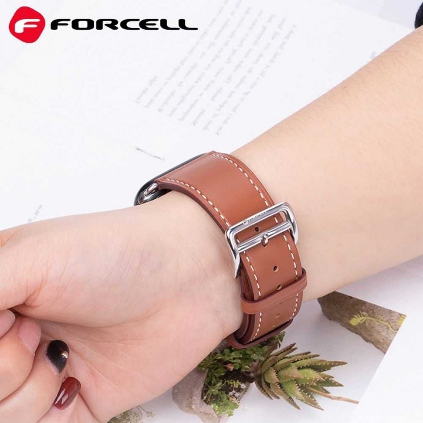 "Apple Watch" strap Forcell F-Design FA20 perforated artificial leather 38/40/41 mm brown – 2