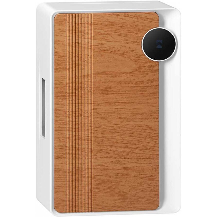 Orno STRATIS AC, two-tone electromechanical wired bell, 230V, white and oak – 3