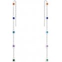 Brilio Silver Brilio Silver Silver chain earrings with colored zirconia EA1006WRBW Brilio Silver Brilio Silver Silver chain earrings with colored zirconia EA1006WRBW