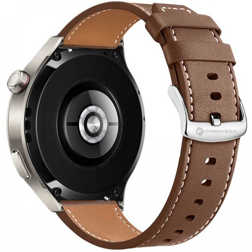 Siksna Samsung Galaxy Watch Forcell F-Design FS21, eko ādas, 22 mm, brūna, ar caurumiem